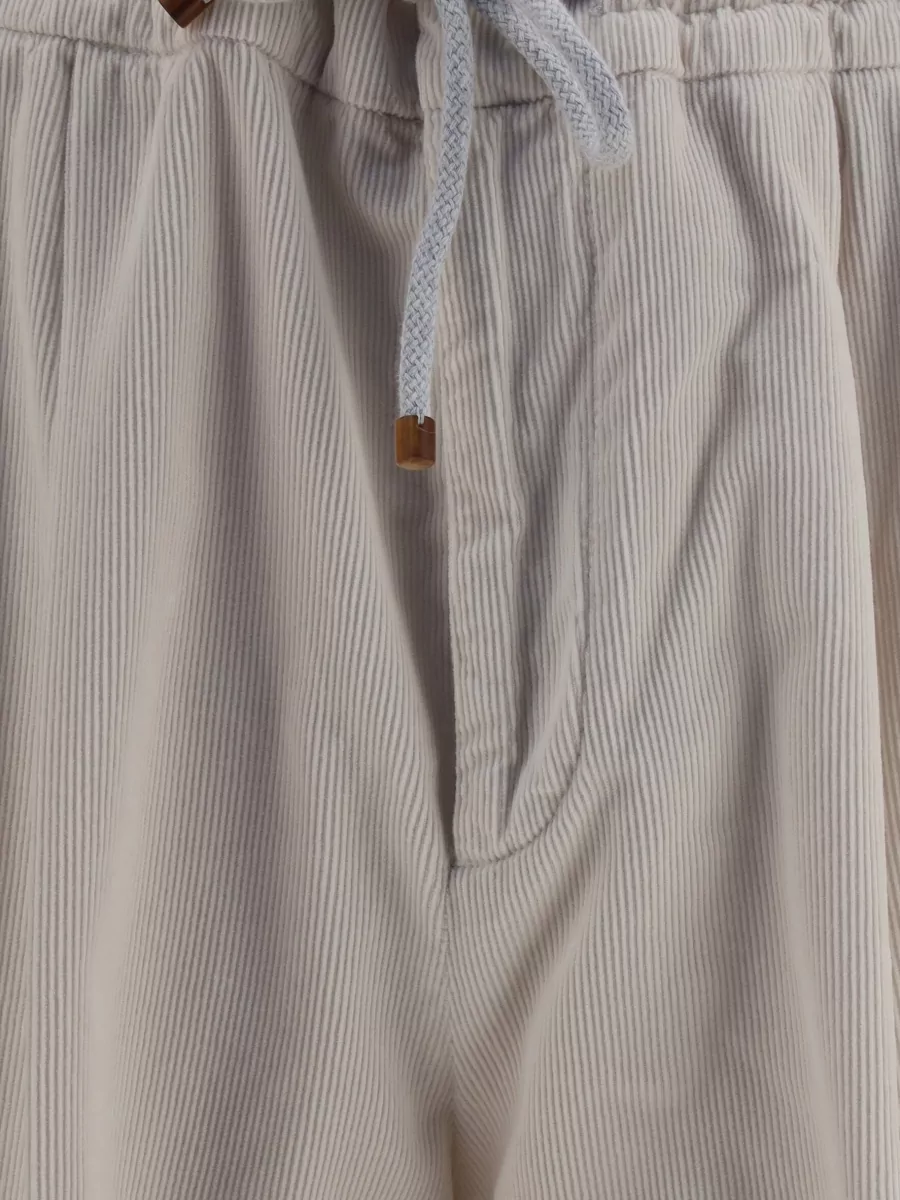 Brunello Cucinelli Corduroy Drawstring Loose Fit Trousers