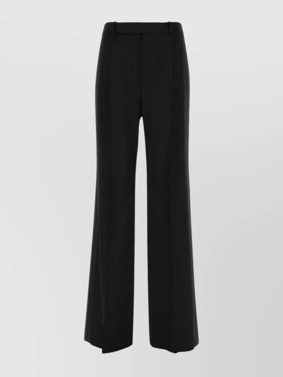Shop Saint Laurent Grain De Poudre Wide-leg Trousers In Black