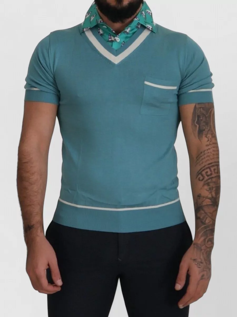 Dolce&Gabbana Silk short-sleeve v-neck polo shirt