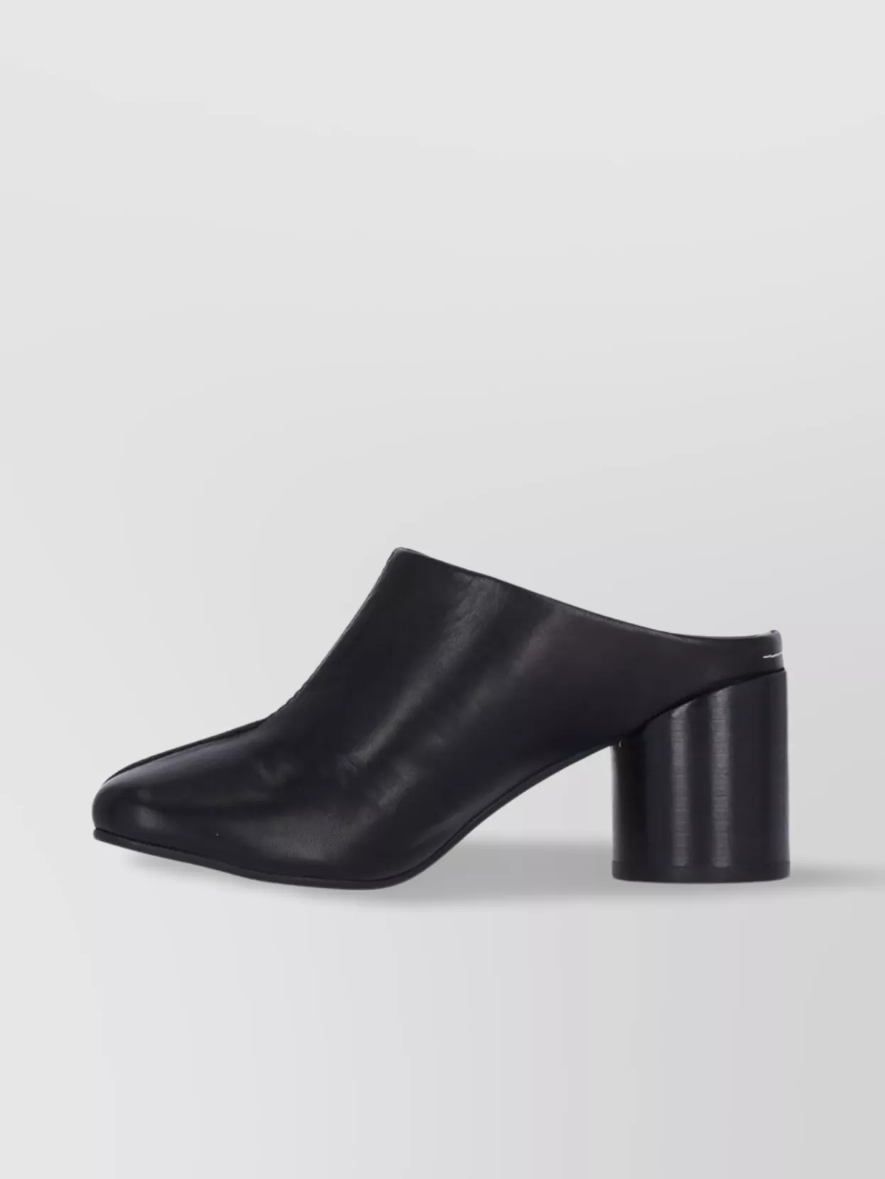 Mm6 Maison Margiela Block heel leather round toe mules | The