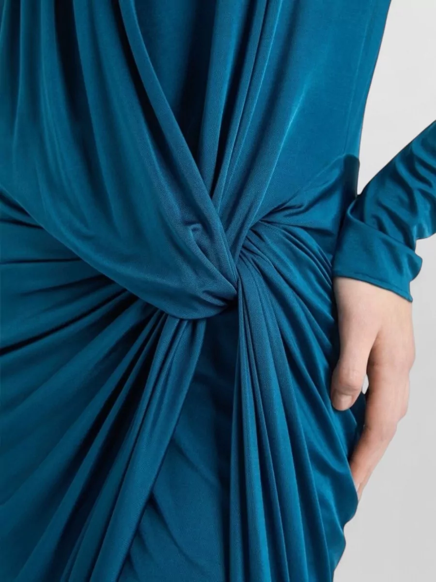 Balmain Draped Knot-Detail Midi Dress