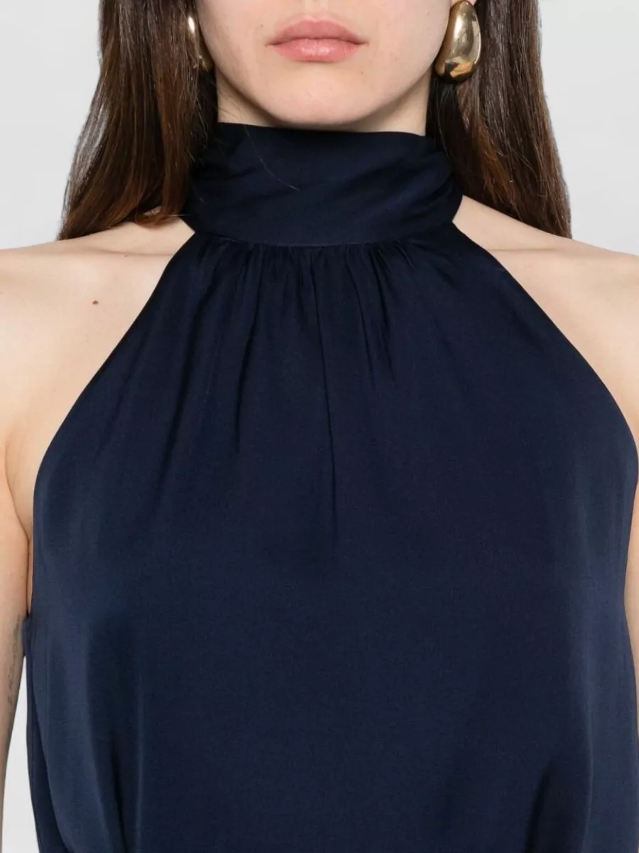 Silk95Five Silk Sleeveless High Neck Top
