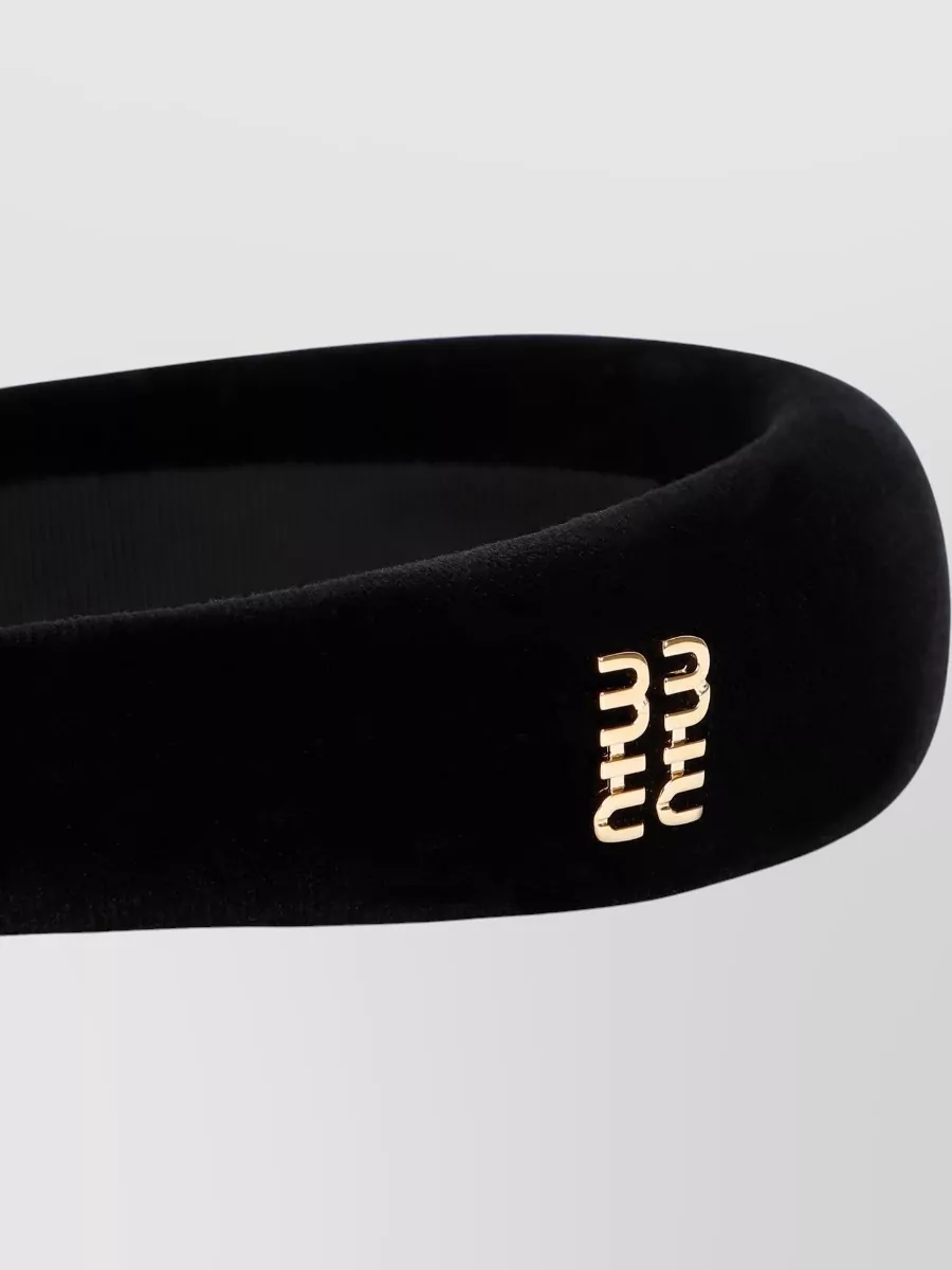 Miu Miu Velvet Cotton Headband Logo