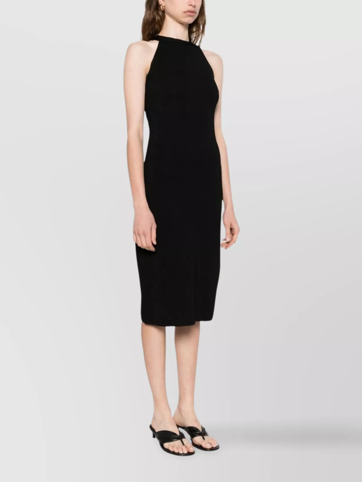 Max Mara Halter Neck Fitted Knee-Length Dress