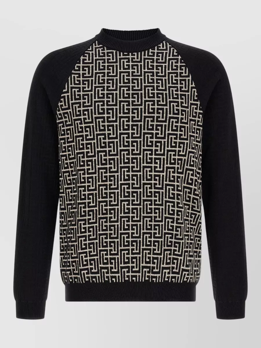Balmain monogram mesh jumper