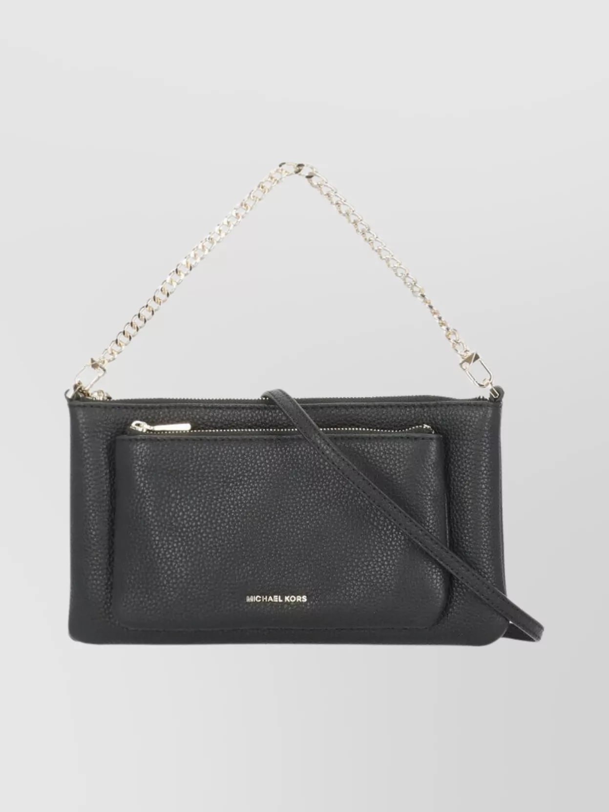 Michael Michael Kors Versatile Leather Shoulder Bag With Chain Strap In Black