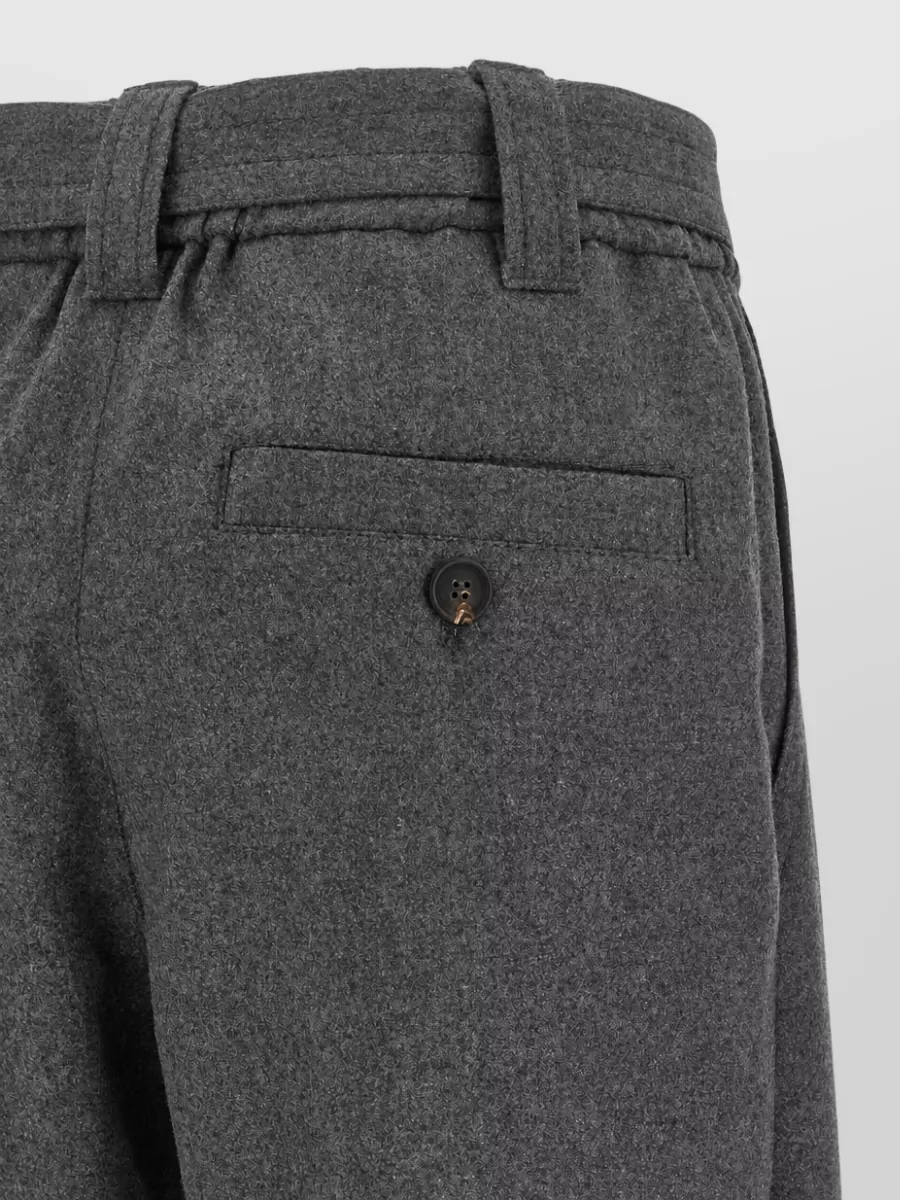 Brunello Cucinelli Cashmere Loose Cargo Tailored Trousers