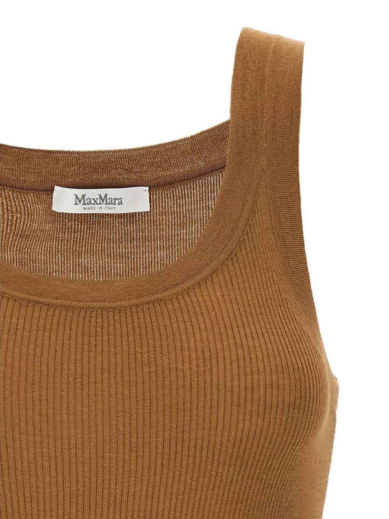 Max Mara Ribbed Scoop Neck Sleeveless Top