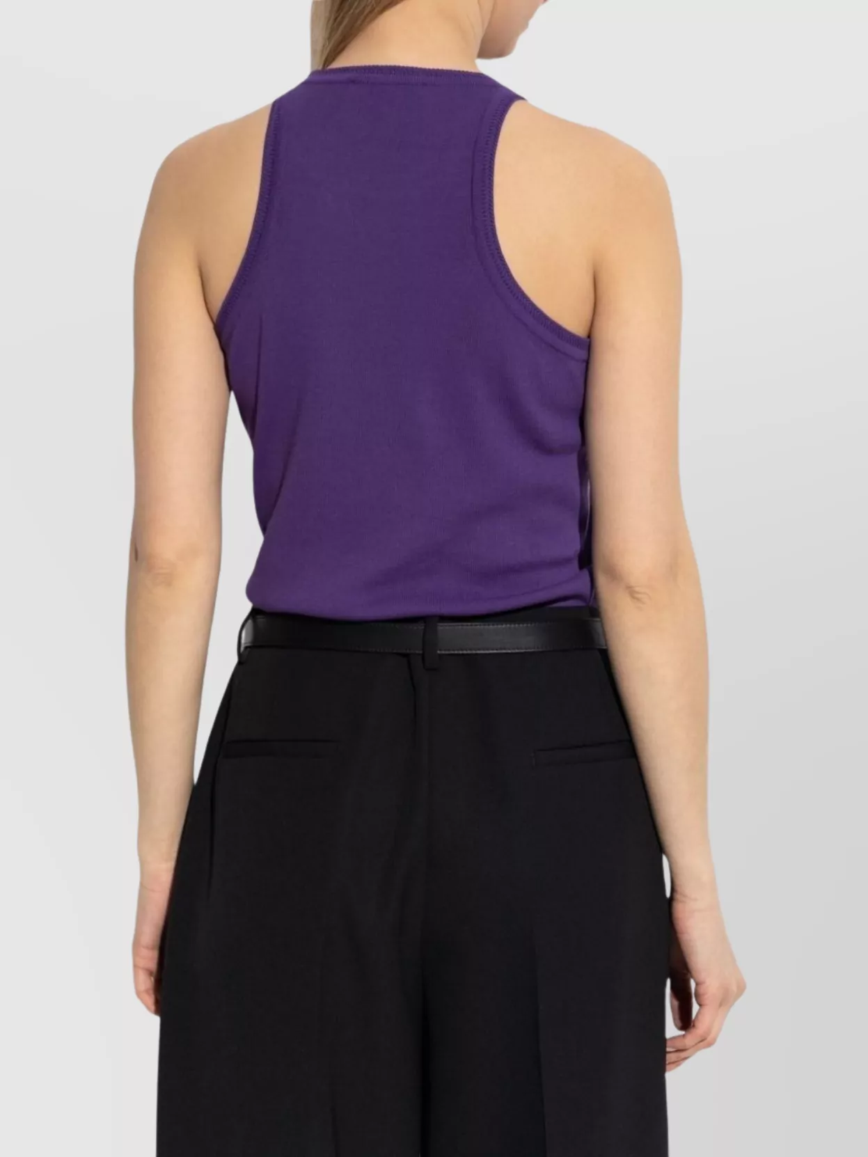 Max Mara Sleeveless Racerback Knitwear Ribbed Trim