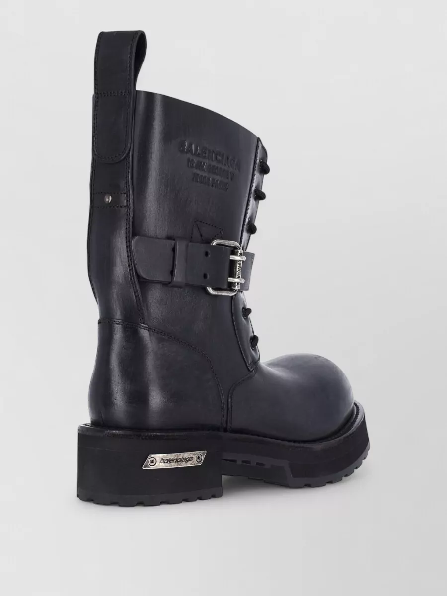 Balenciaga Leather Lace-Up Ankle Boots
