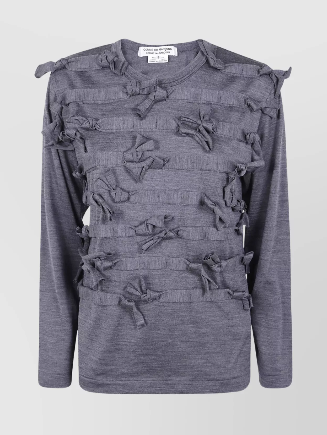 Comme Des Garçons Long Sleeve Ribbed Top With Knot Detail