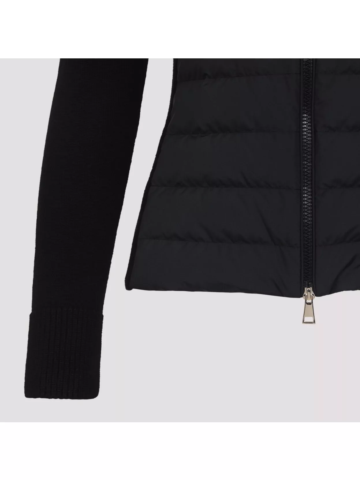 Moncler Quilted Ribbed Collar Long Sleeves Jacket In Blue