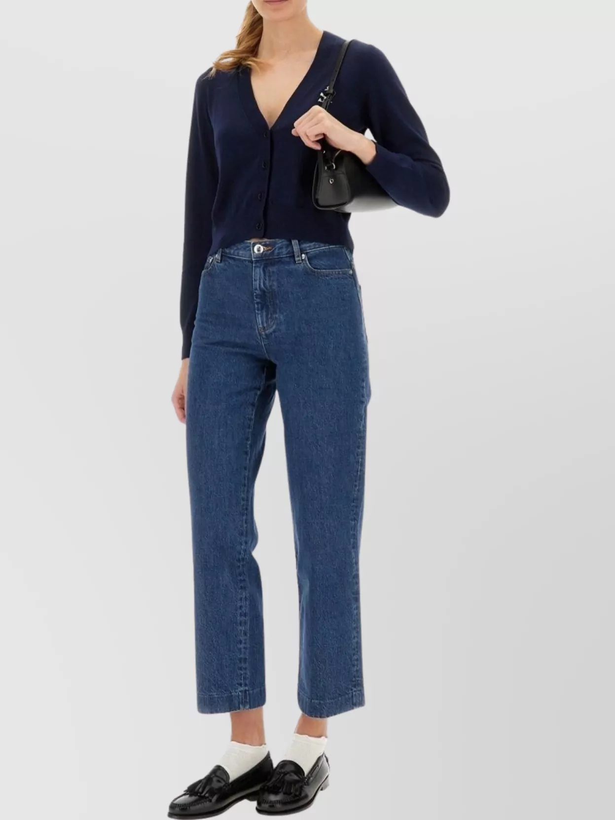 A.p.c. V-Neck Long Sleeve Knit Cardigan Logo