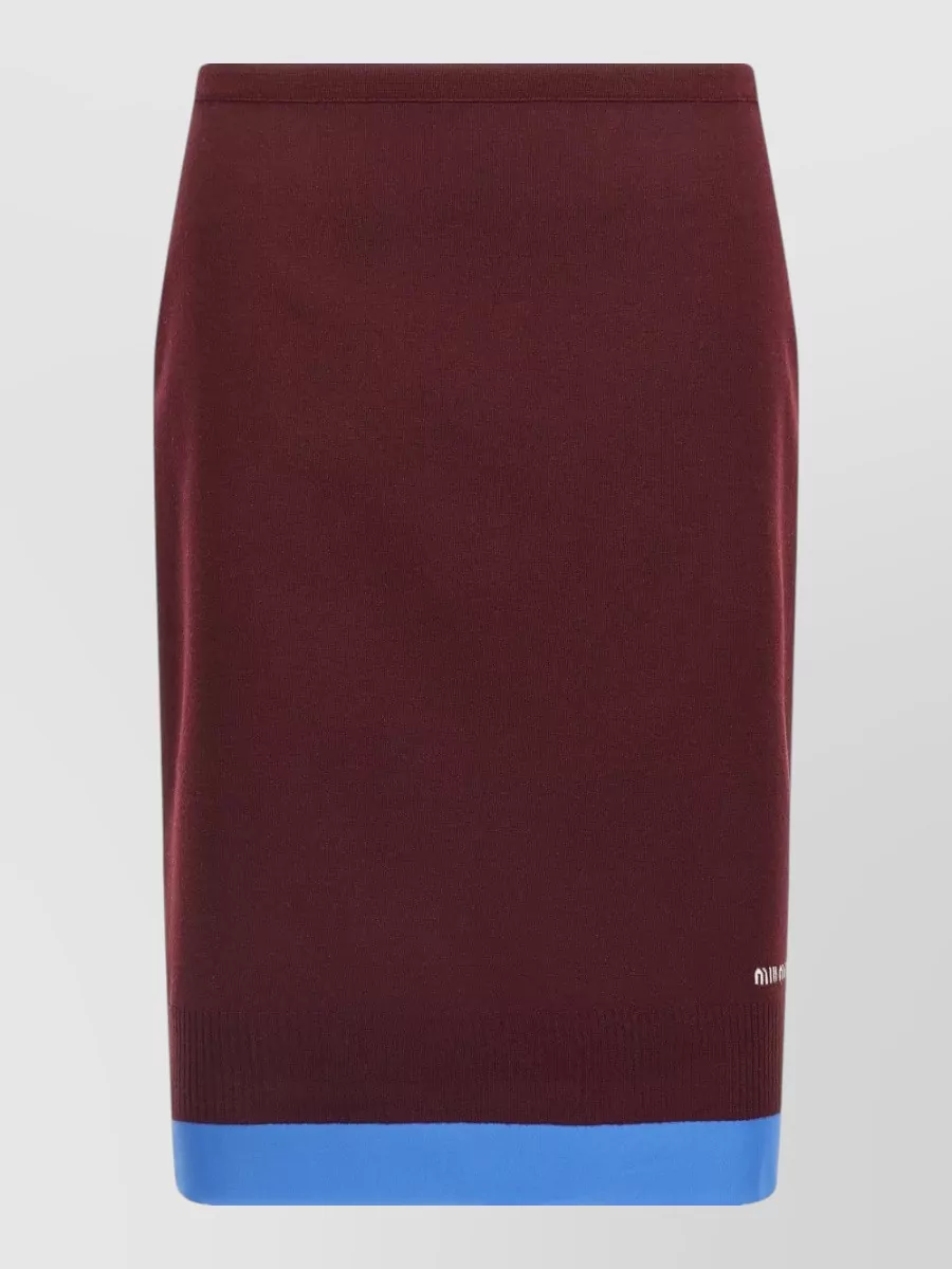 Miu Miu virgin wool asymmetric midi pencil skirt