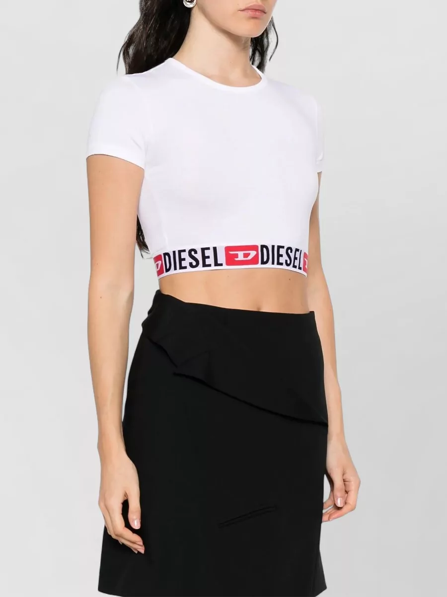 Diesel Cropped Top Short Sleeves Round Neck
