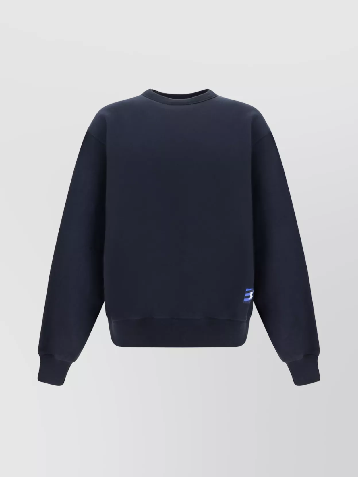 Burberry Cotton Crew Neck Sweatshirt In Blue