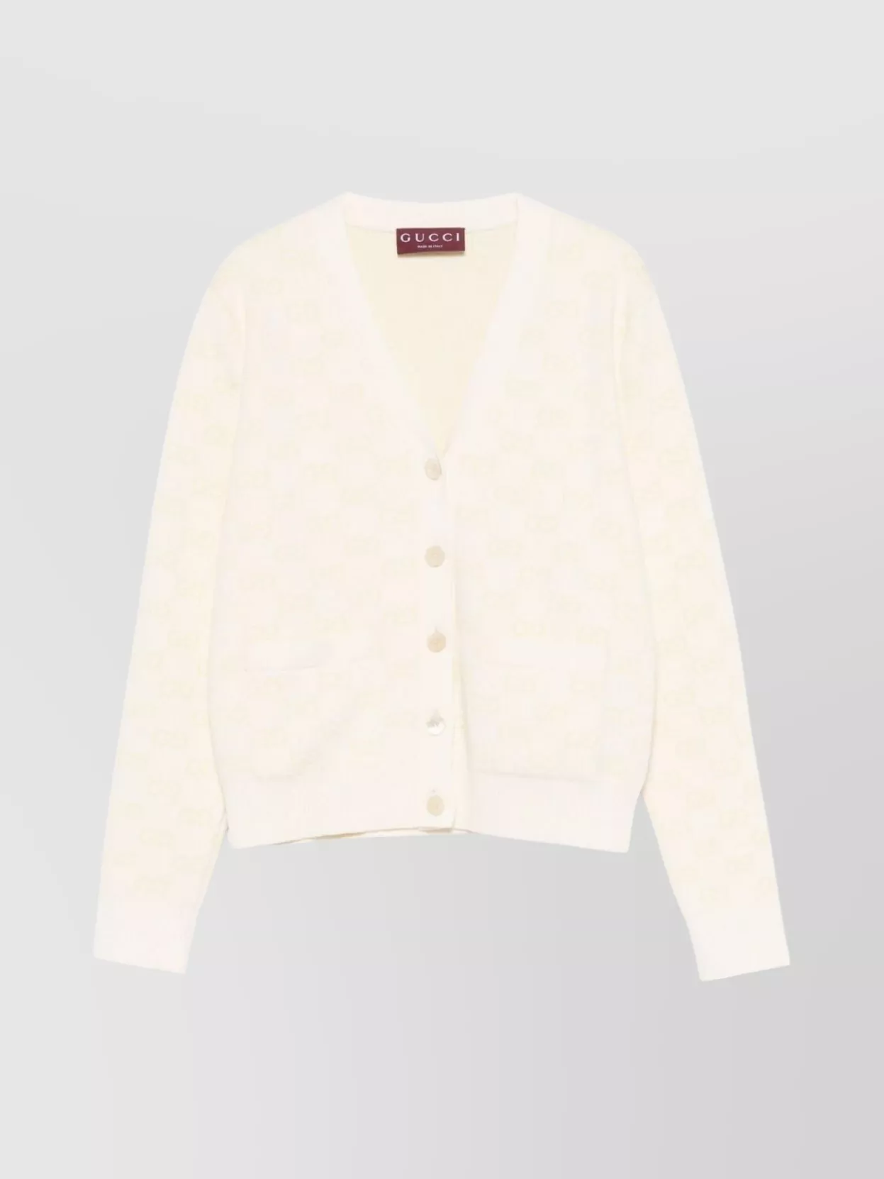Shop Gucci Knitwear V-neck Cardigan Front Pockets
