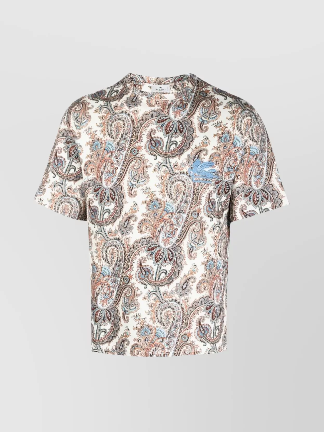 Etro Paisley-print Cotton T.-shirt In Beige