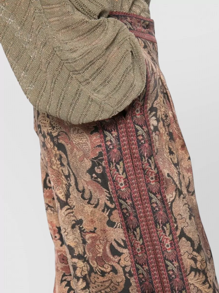 Pierre Louise Mascia Silk Printed Wide-Leg Trousers
