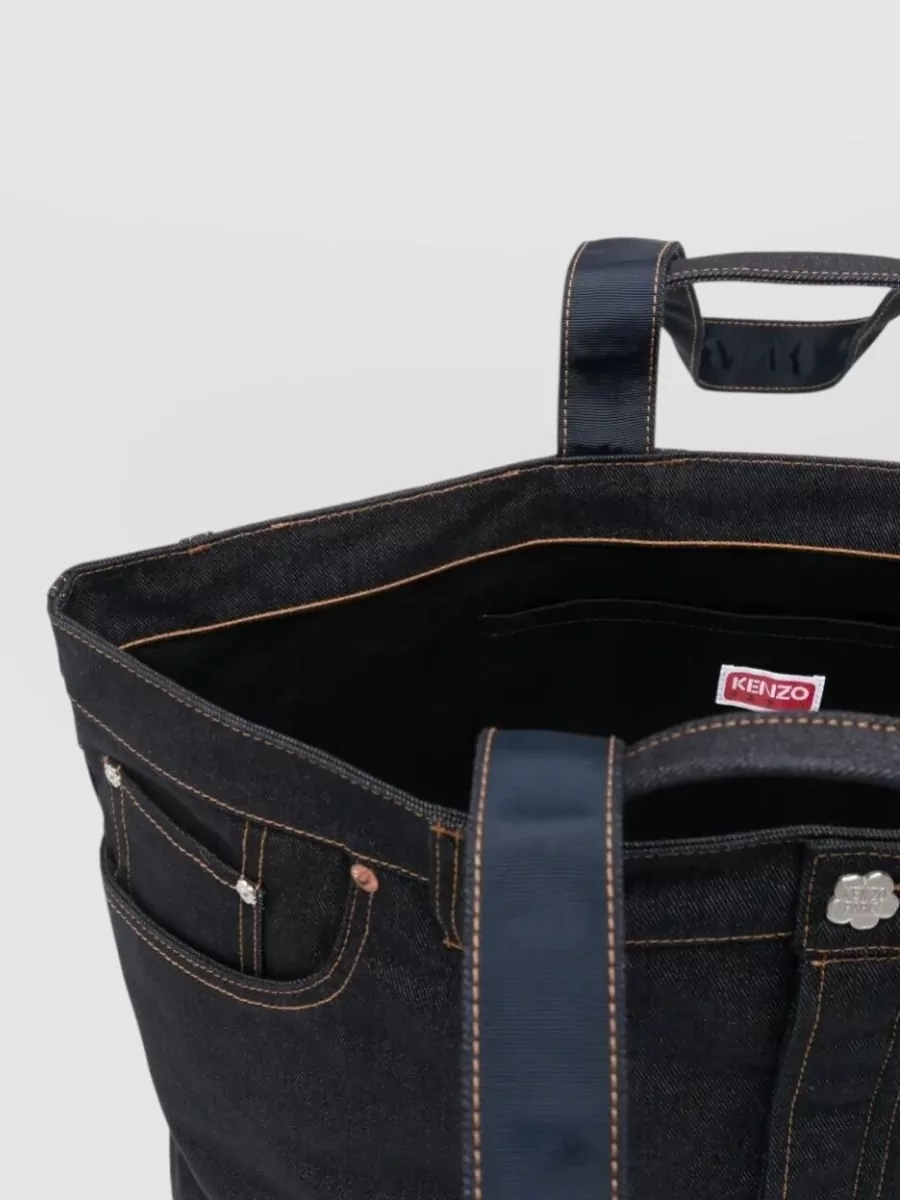 Kenzo Five Pocket Tote Bag Back And Front