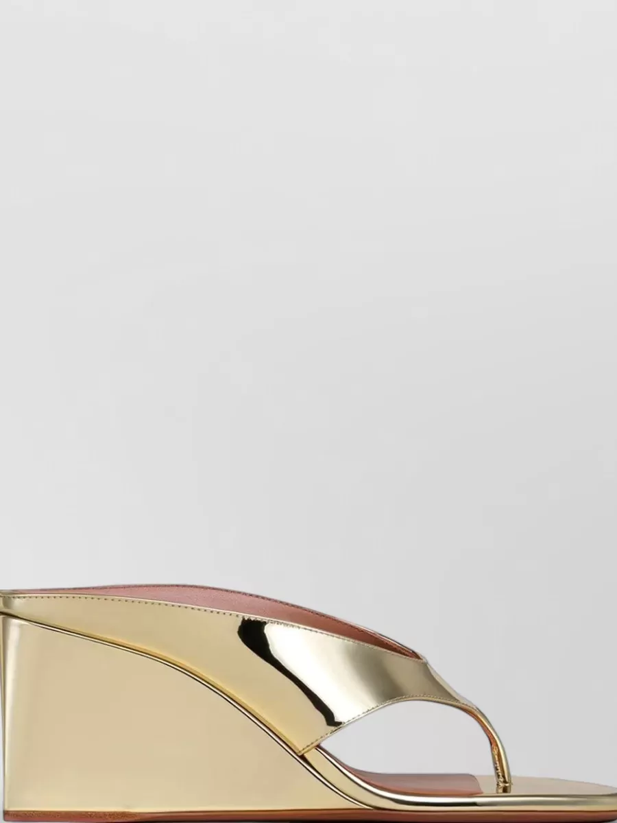 Alaïa Mirror Wedge Thong Mules