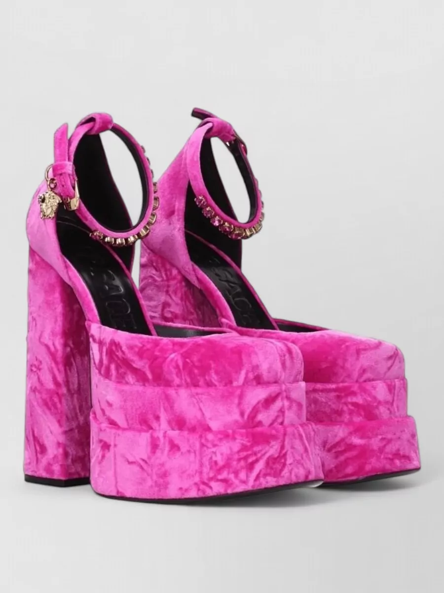 Versace velvet platform sandals