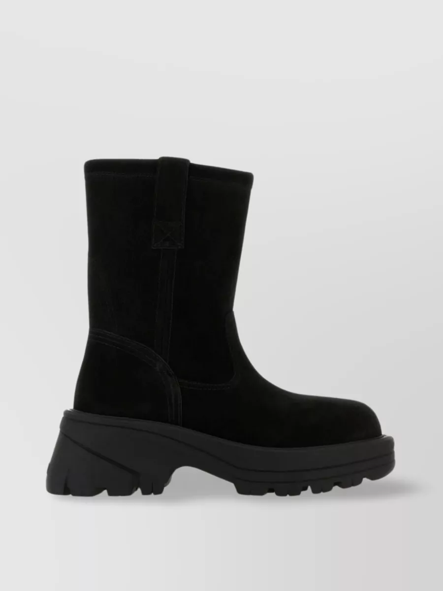 Shop Alyx Chunky Sole Suede Ankle Boots In Black