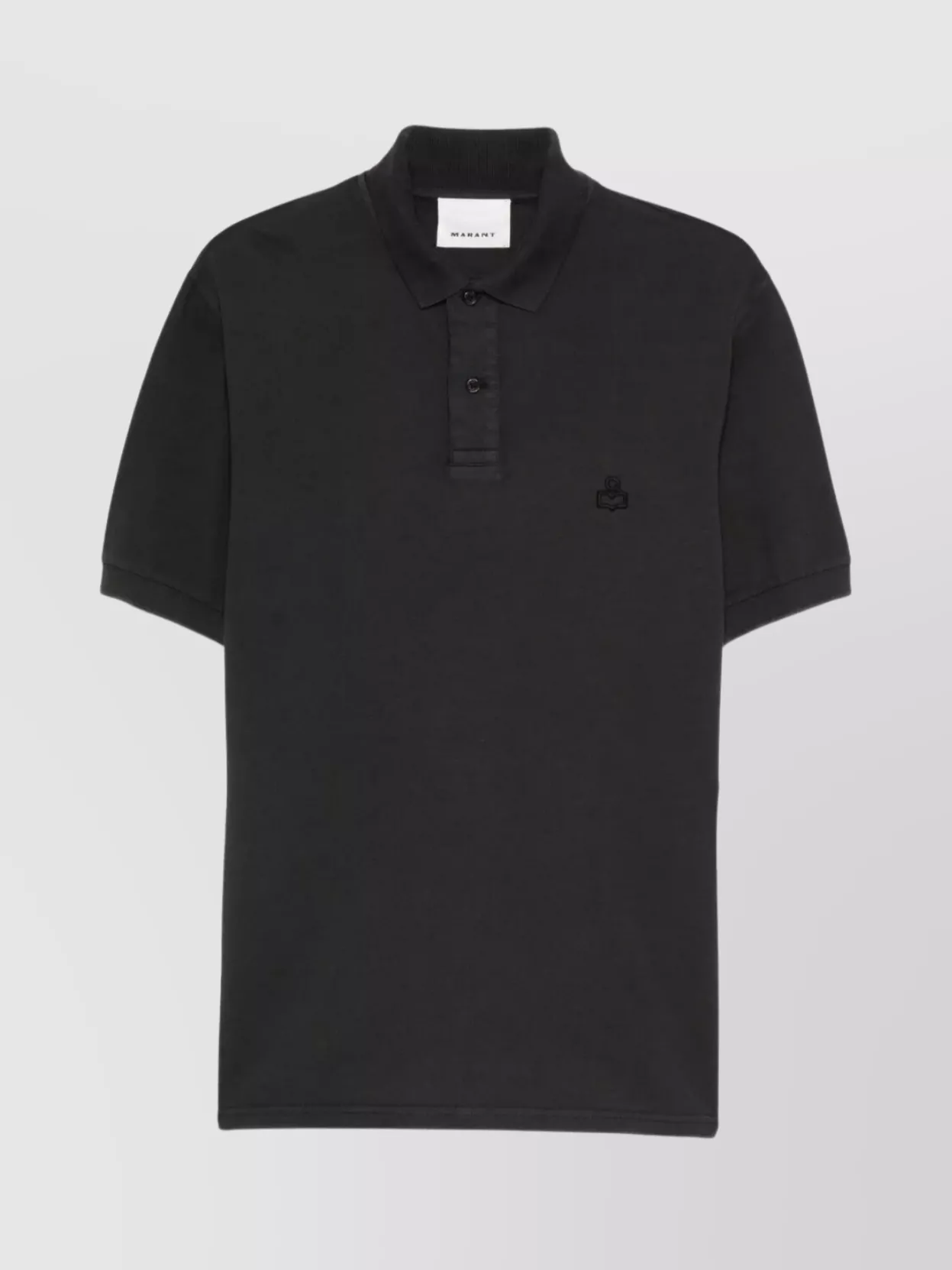 Isabel Marant Organic Cotton Polo T-shirt With Short Sleeves In Black