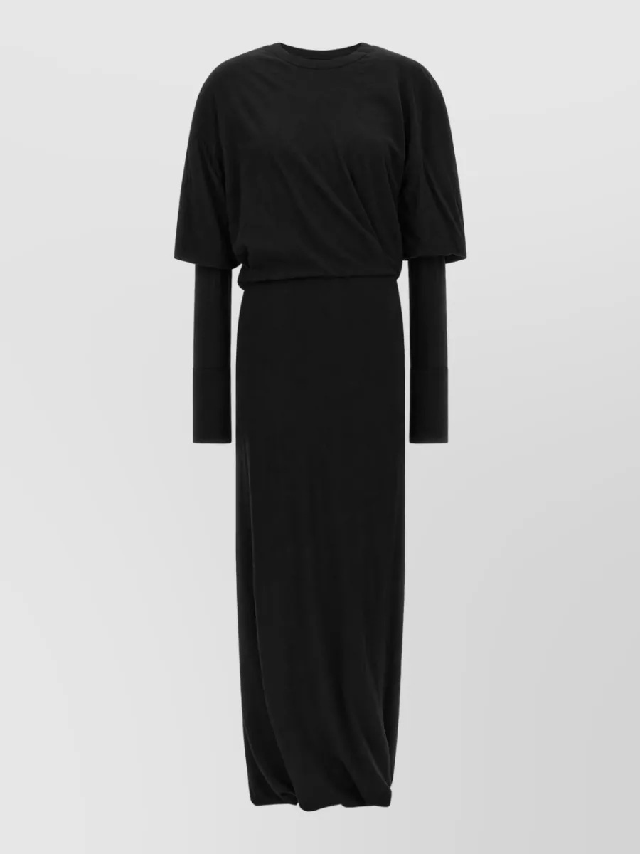 Darkpark wool draped cutout maxi dress
