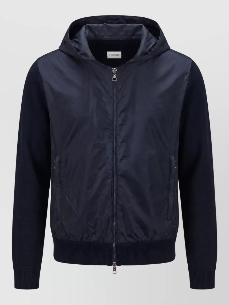 Moncler cotton-blend zip-up hooded jacket