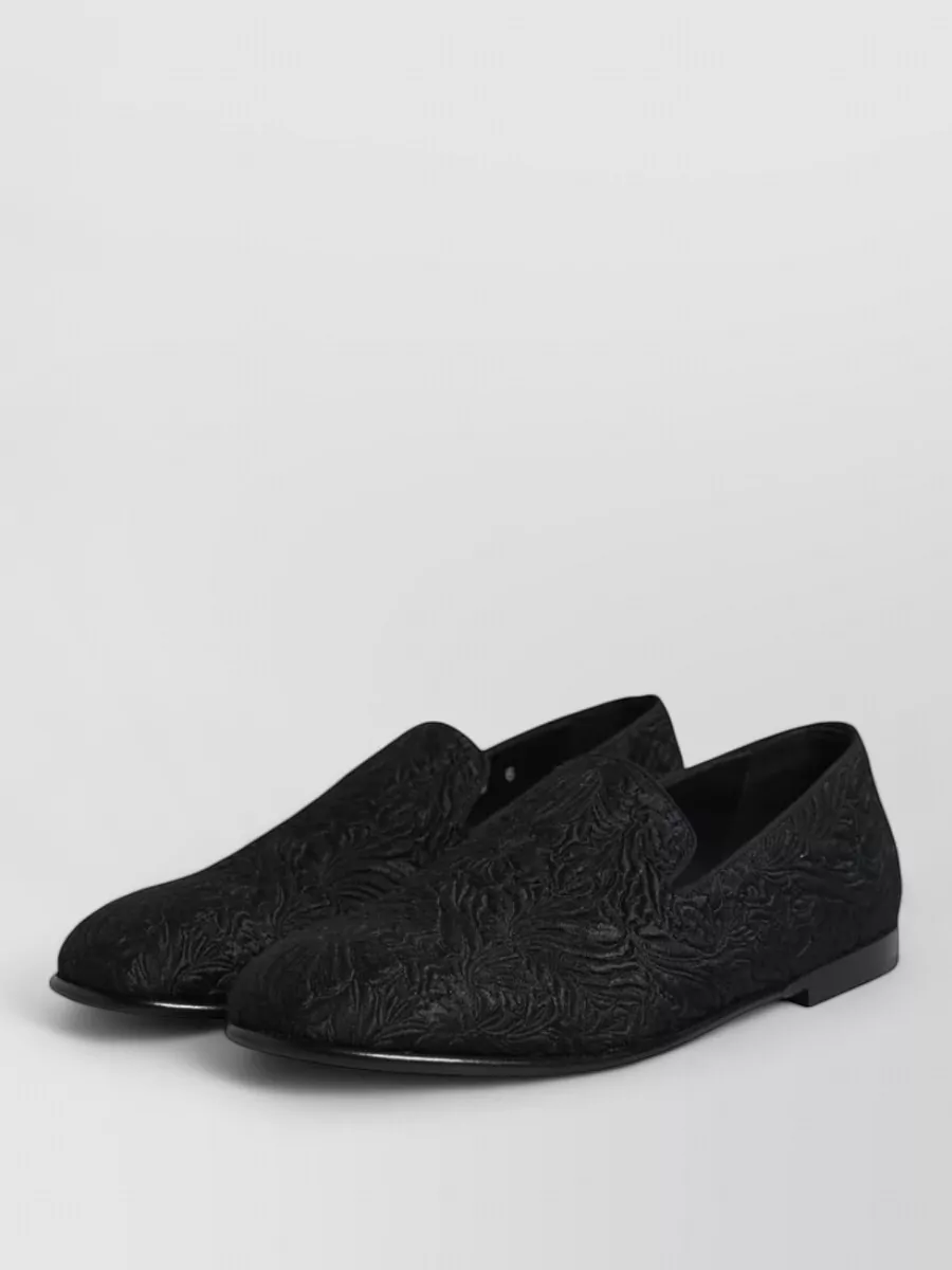 Dolce&Gabbana Velvet Leather Jacquard Slippers