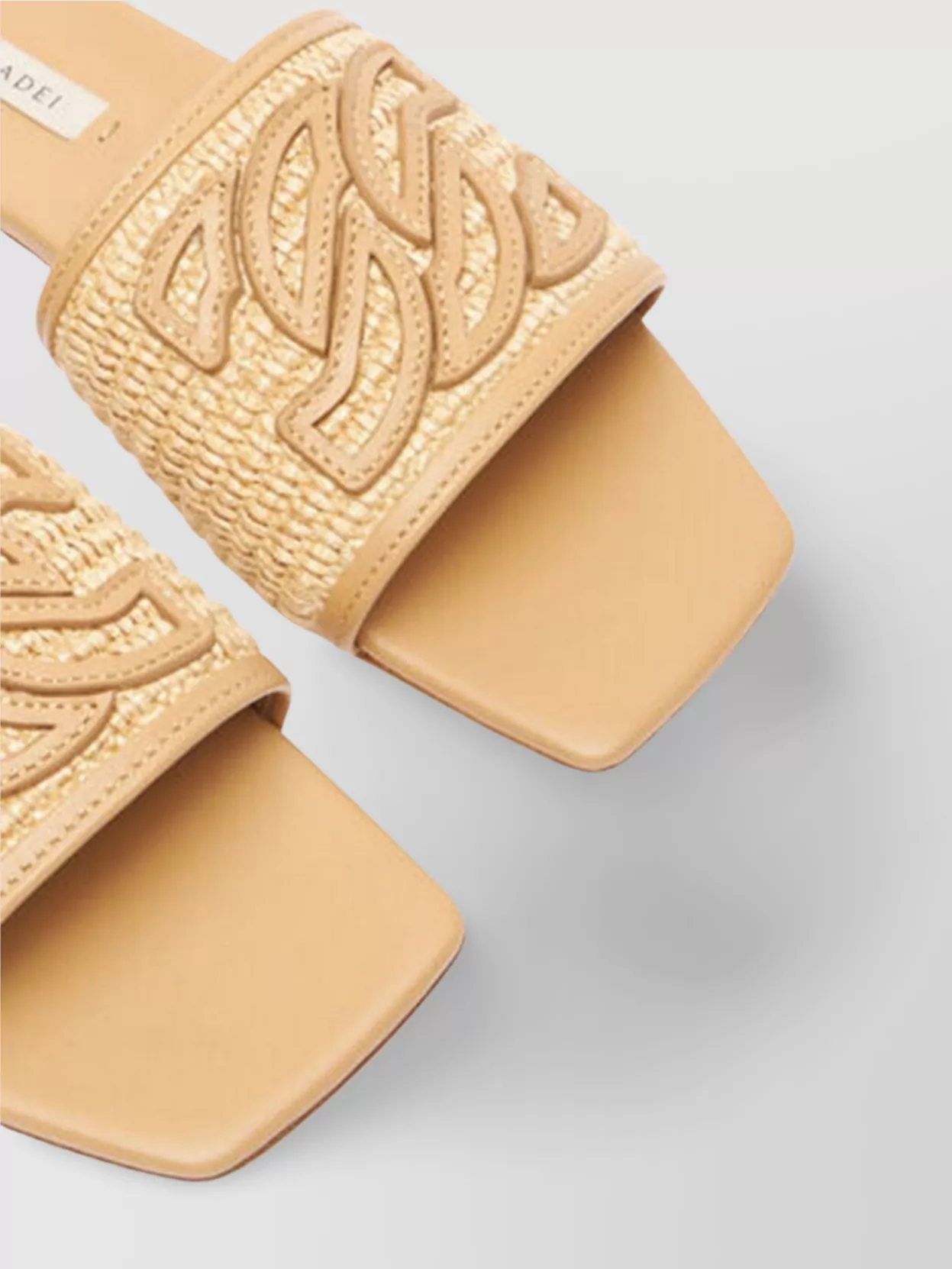 Casadei Woven Embroidered Flat Sole Sandals