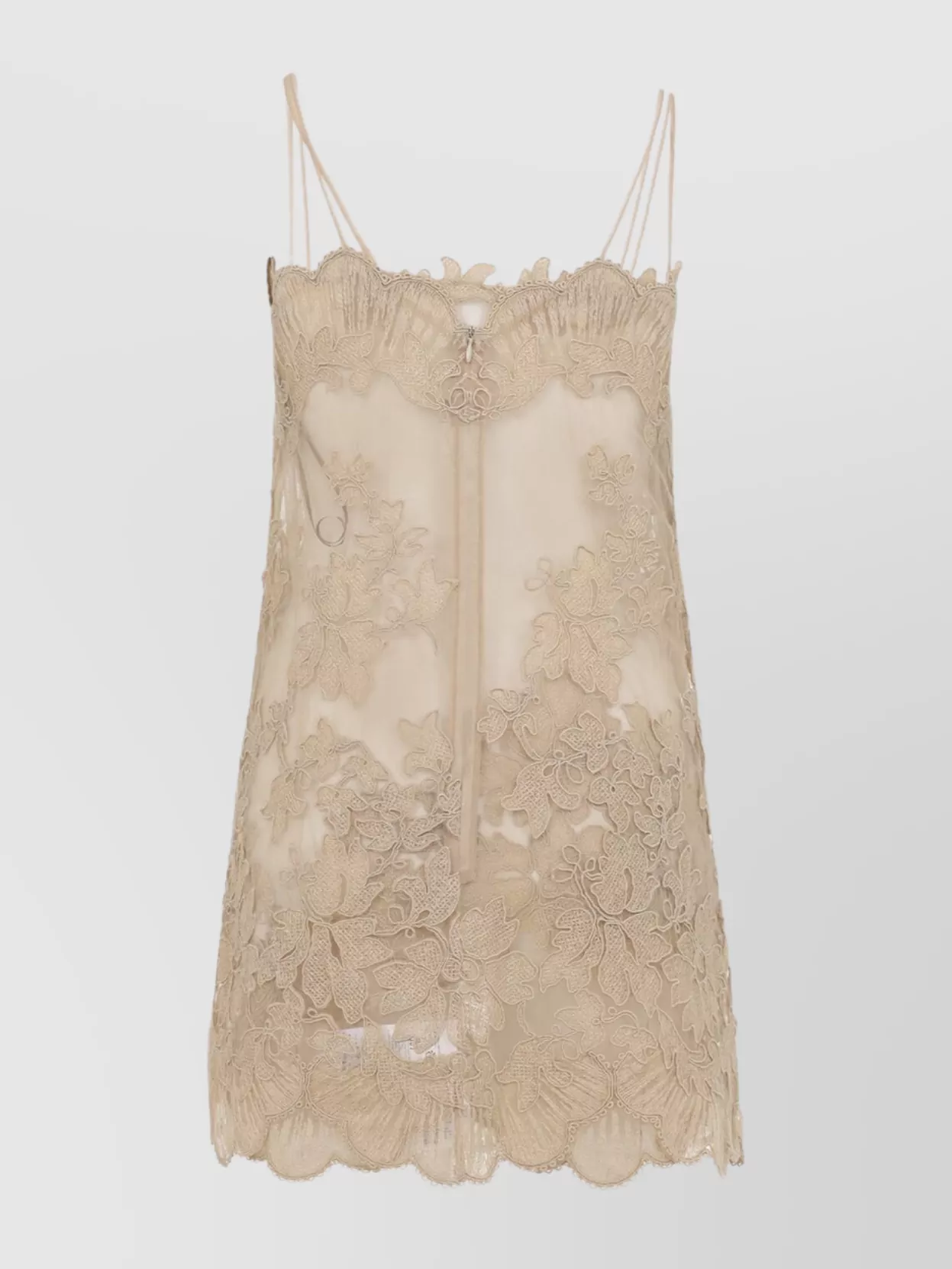 Ermanno Scervino - lace overlay mini dress with spaghetti straps