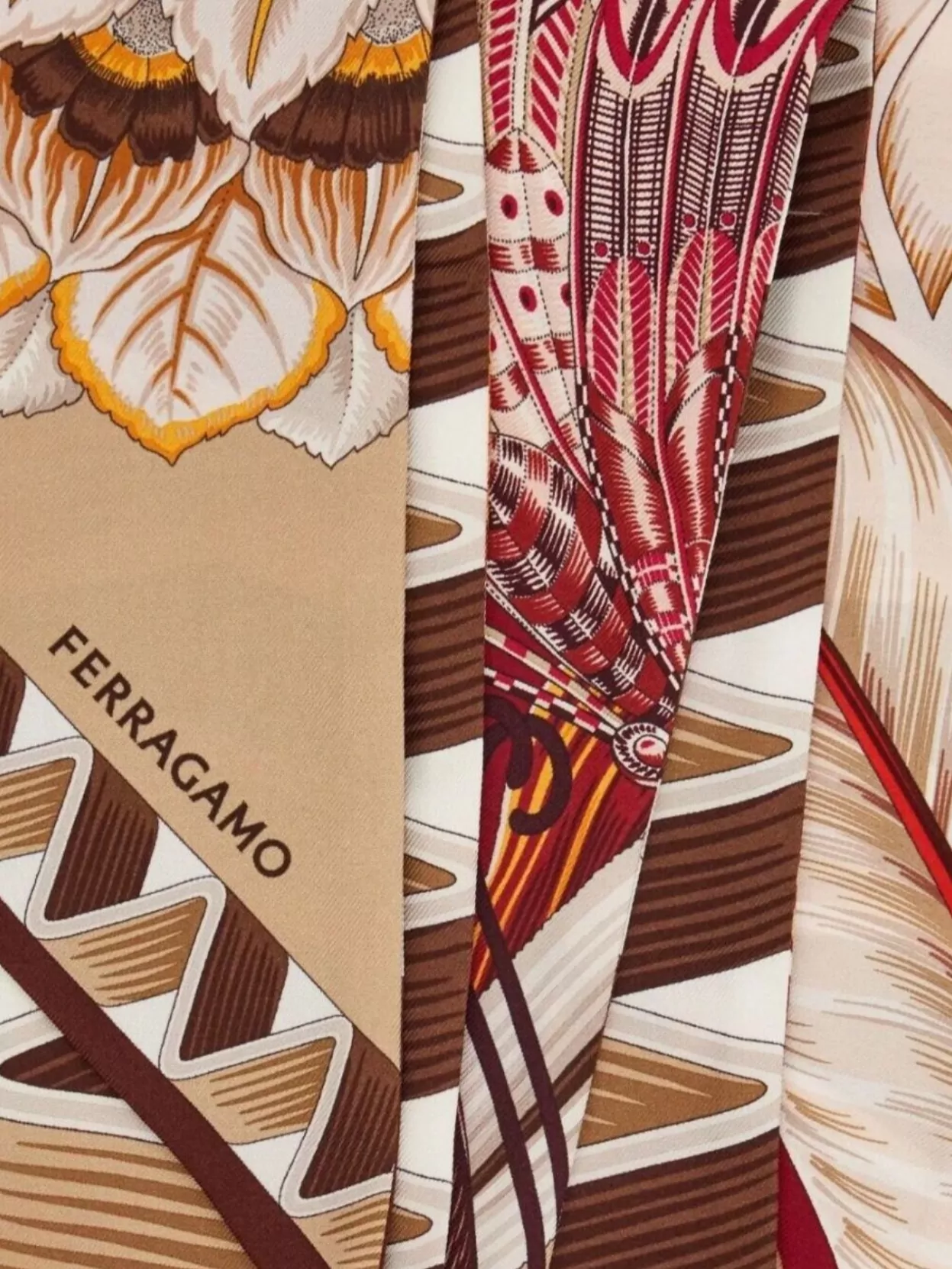 Ferragamo Floral And Geometric Silk Rectangular Scarf