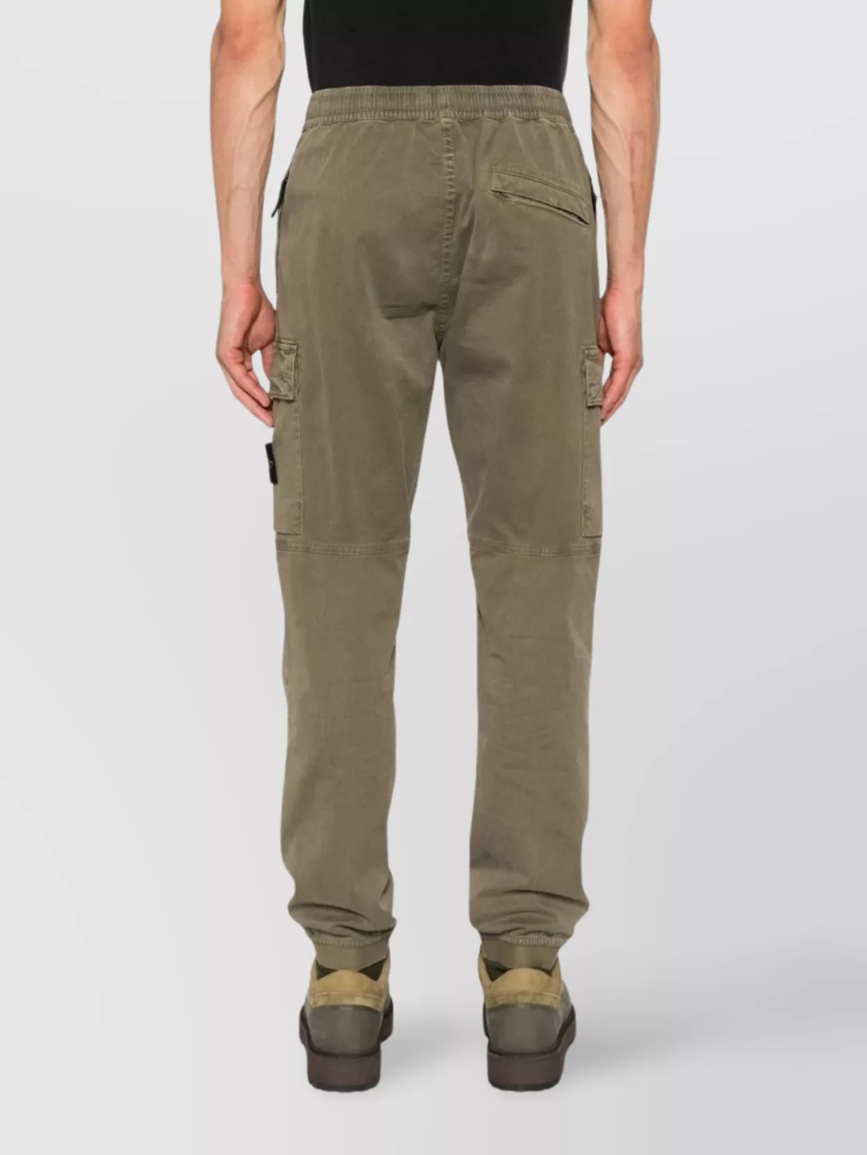 Stone Island Cargo Pocket Elasticated Trousers In Green