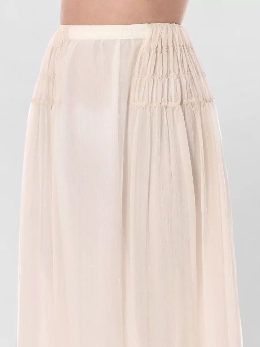 Dries Van Noten Silk High-Rise Gathered Maxi Skirt