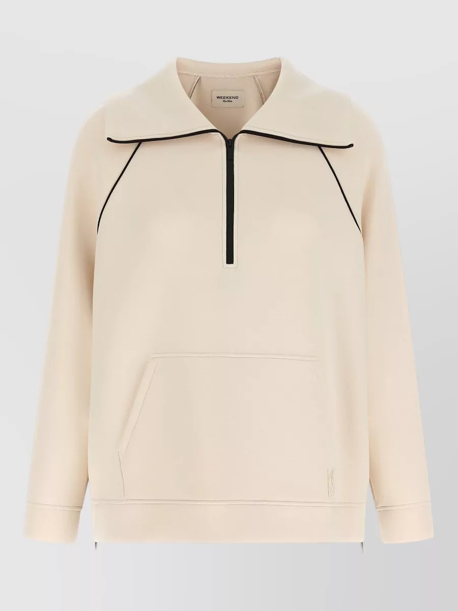 Weekend Max Mara contrast-piping half-zip sweatshirt