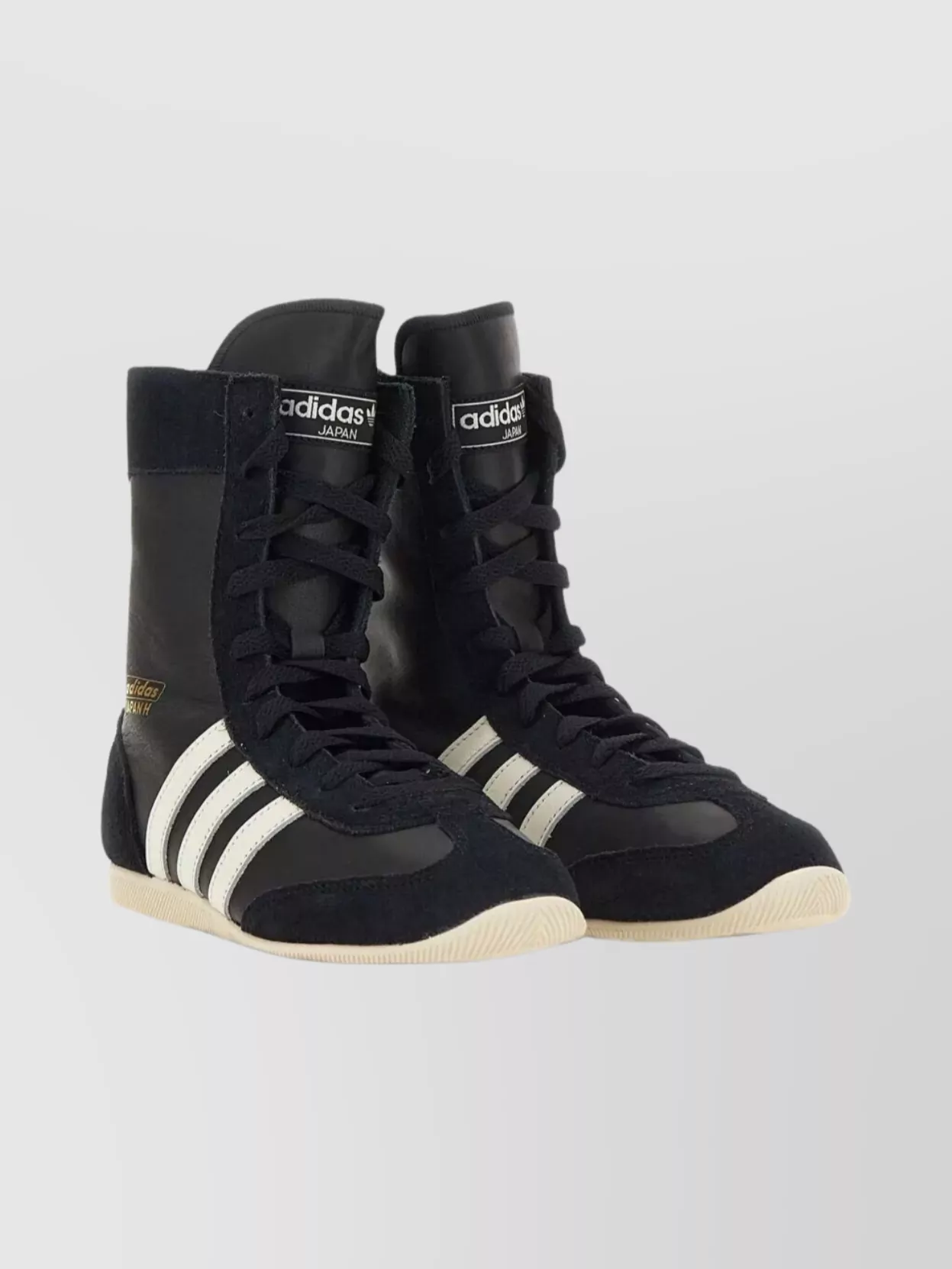 Adidas High-Top Sneakers Featuring Signature Stripes