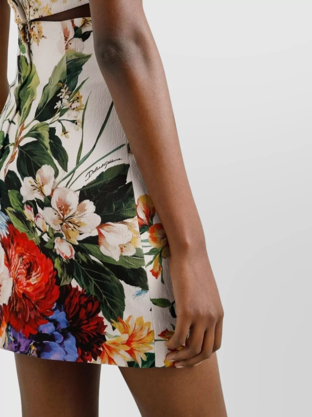 Dolce&Gabbana High Waist Floral Print Mini Skirt