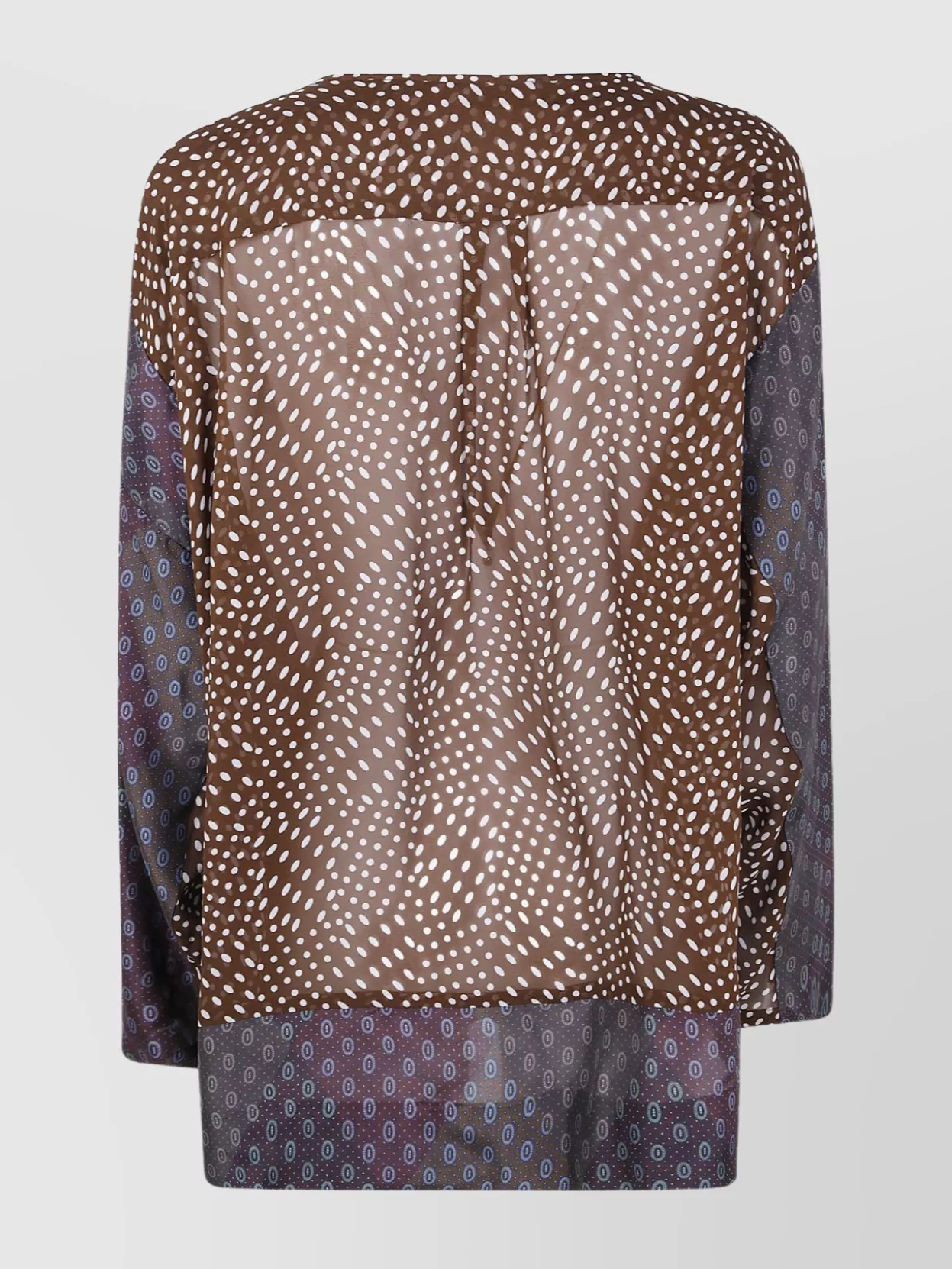 Dries Van Noten Mixed Patterns Long Sleeve Relaxed Top In Purple