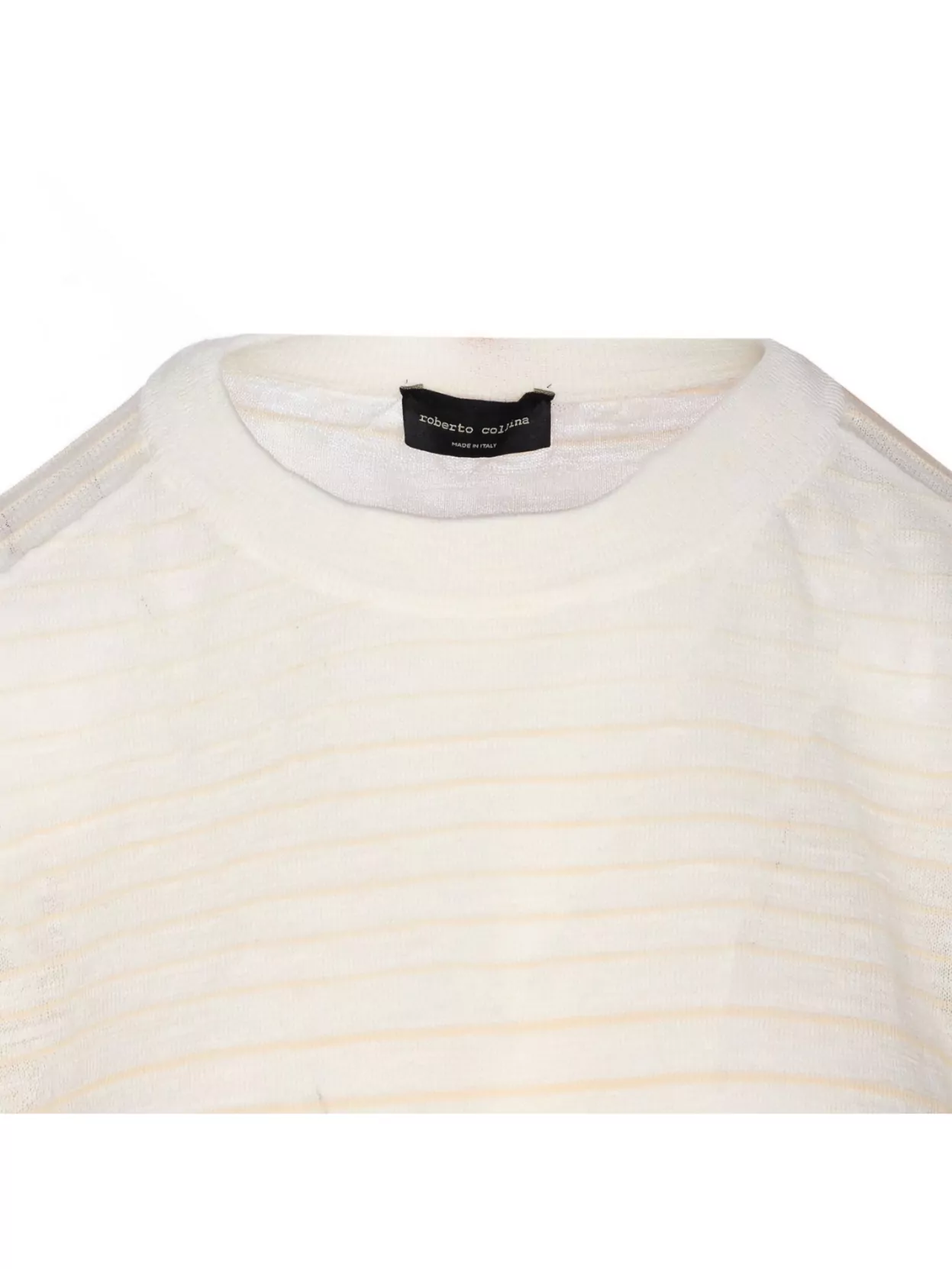 Roberto Collina Striped Crop Crewneck Oversize Top