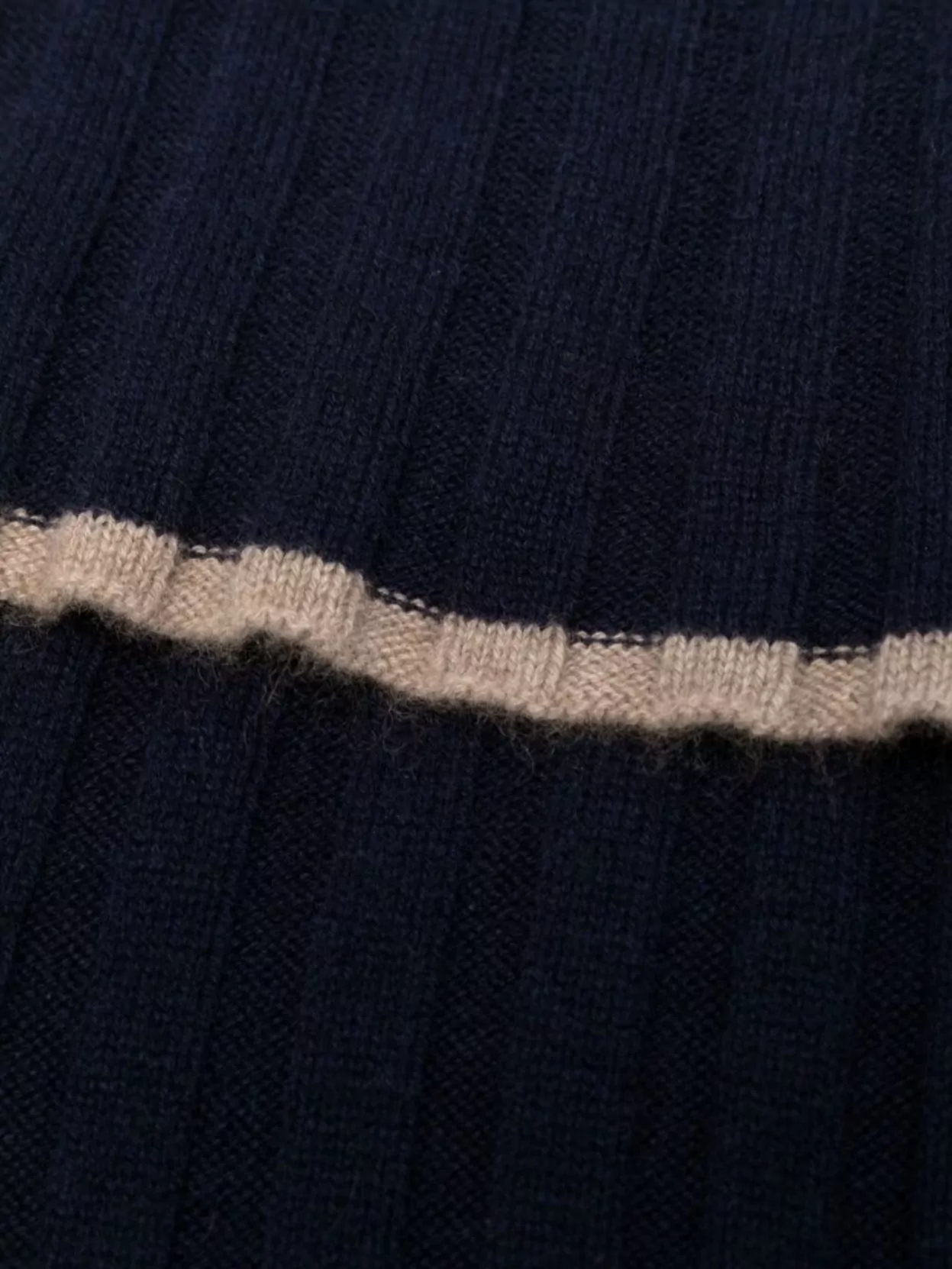 Brunello Cucinelli Ribbed Knit Cashmere Scarf With Two-tone Border