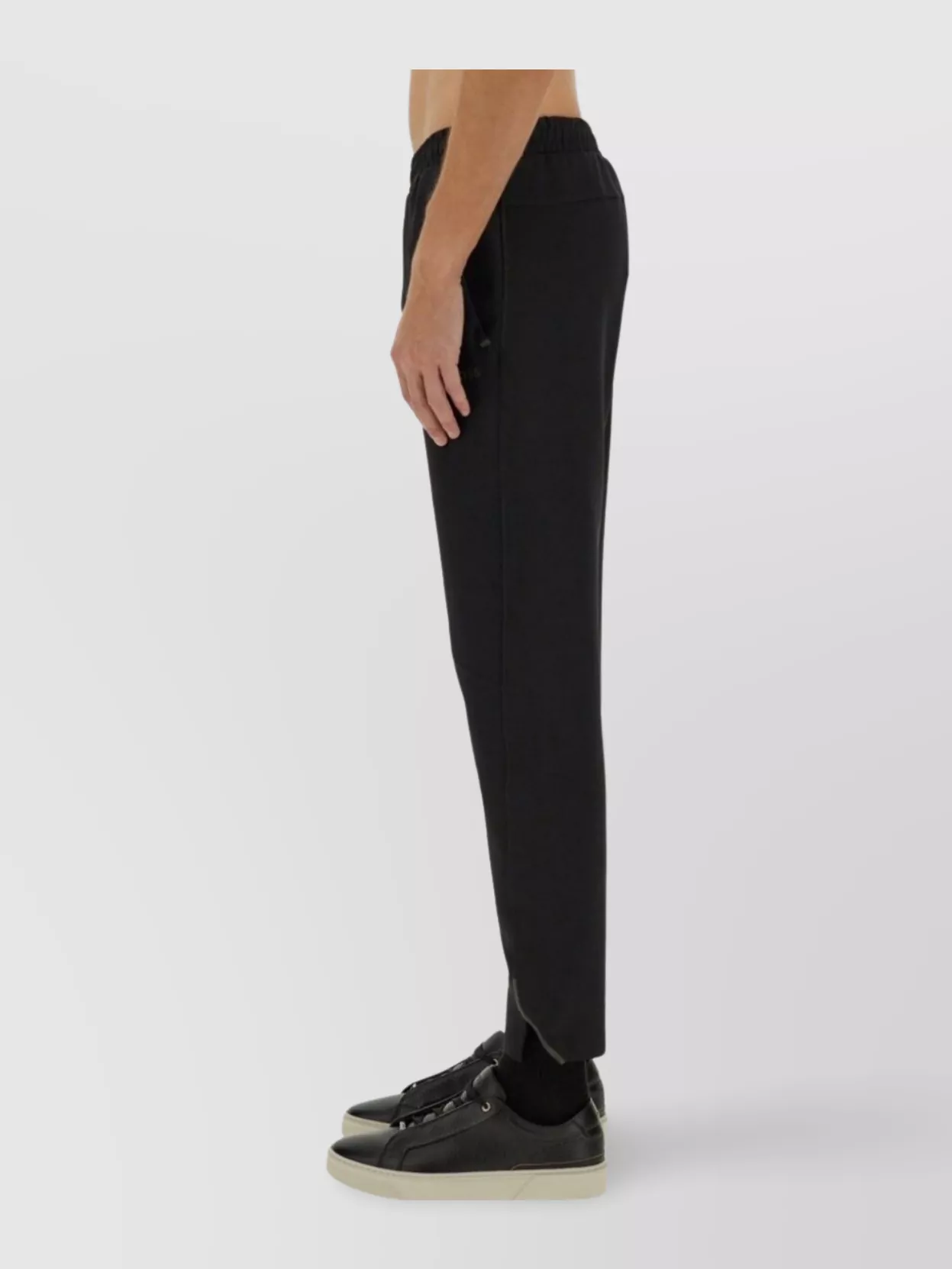 Hugo Boss Tapered Leg Ankle Length Trousers In Technical Fabric