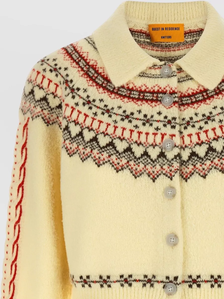 Guest In Residence Cashmere Wool Fair Isle Knit Cardigan