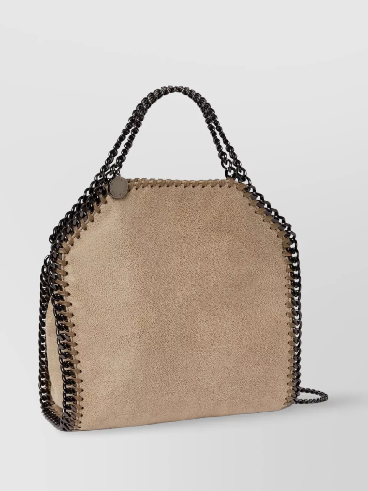 Stella Mccartney Mini Tote Eco Shaggy Deer Chain In Neutrals