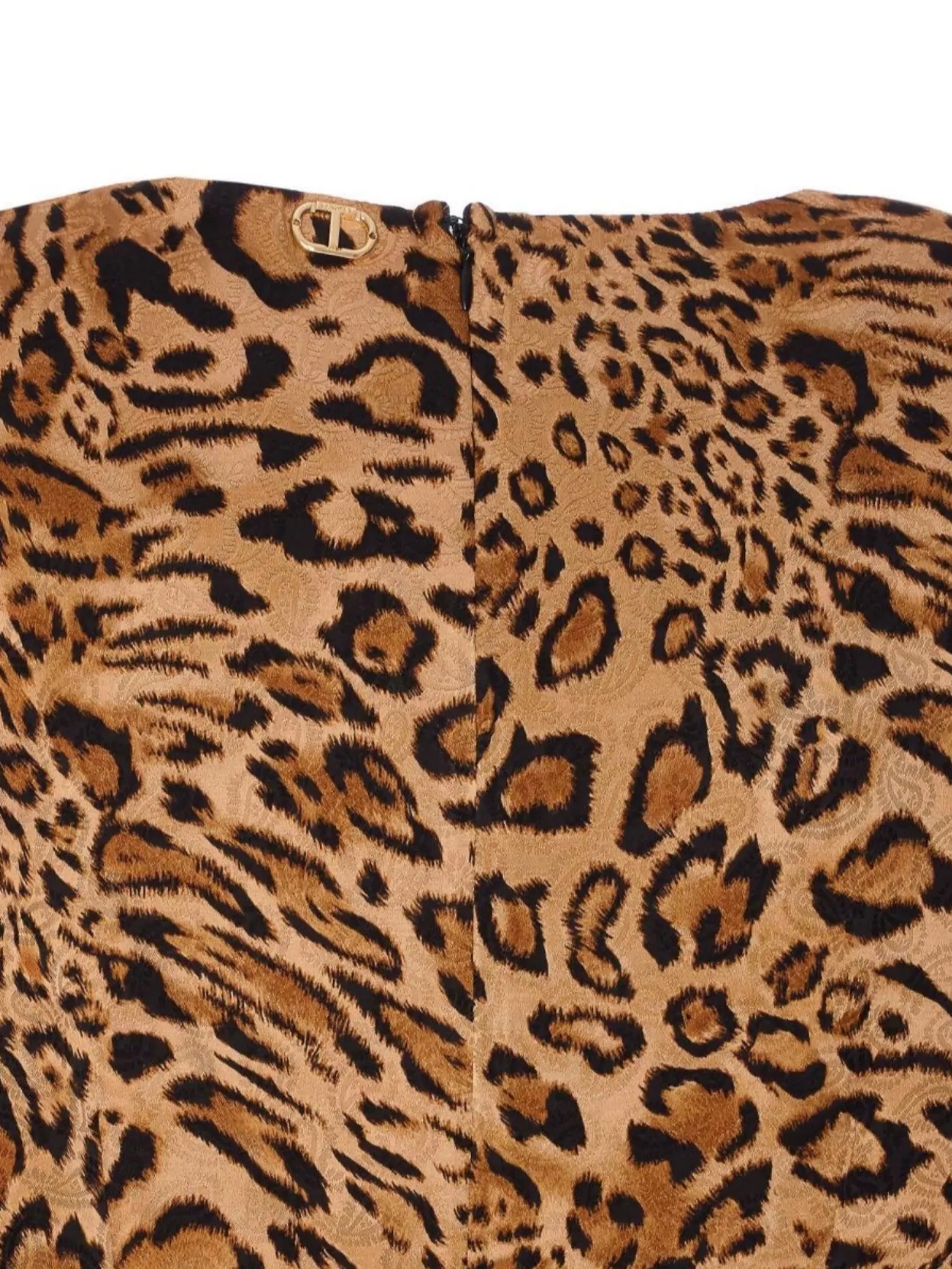 Twin-Set Animal Print Flounced Gown Leo Dress