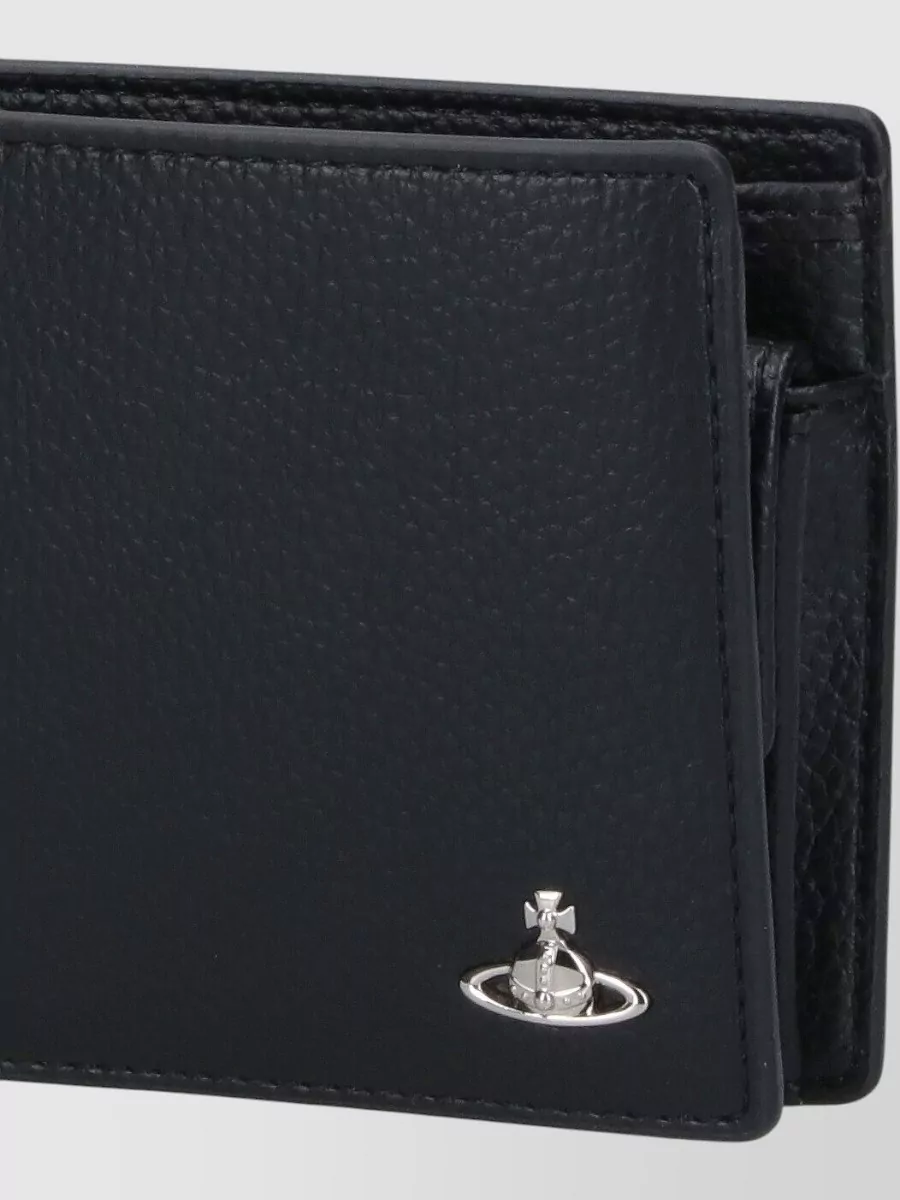 Vivienne Westwood Compact Wallet Textured Finish Cardholder Design