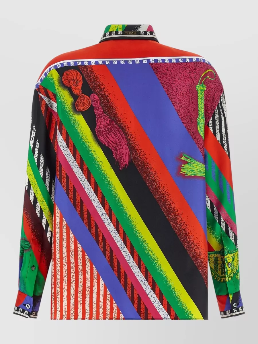 Versace Silk Formula 6 Printed Long-Sleeve Shirt