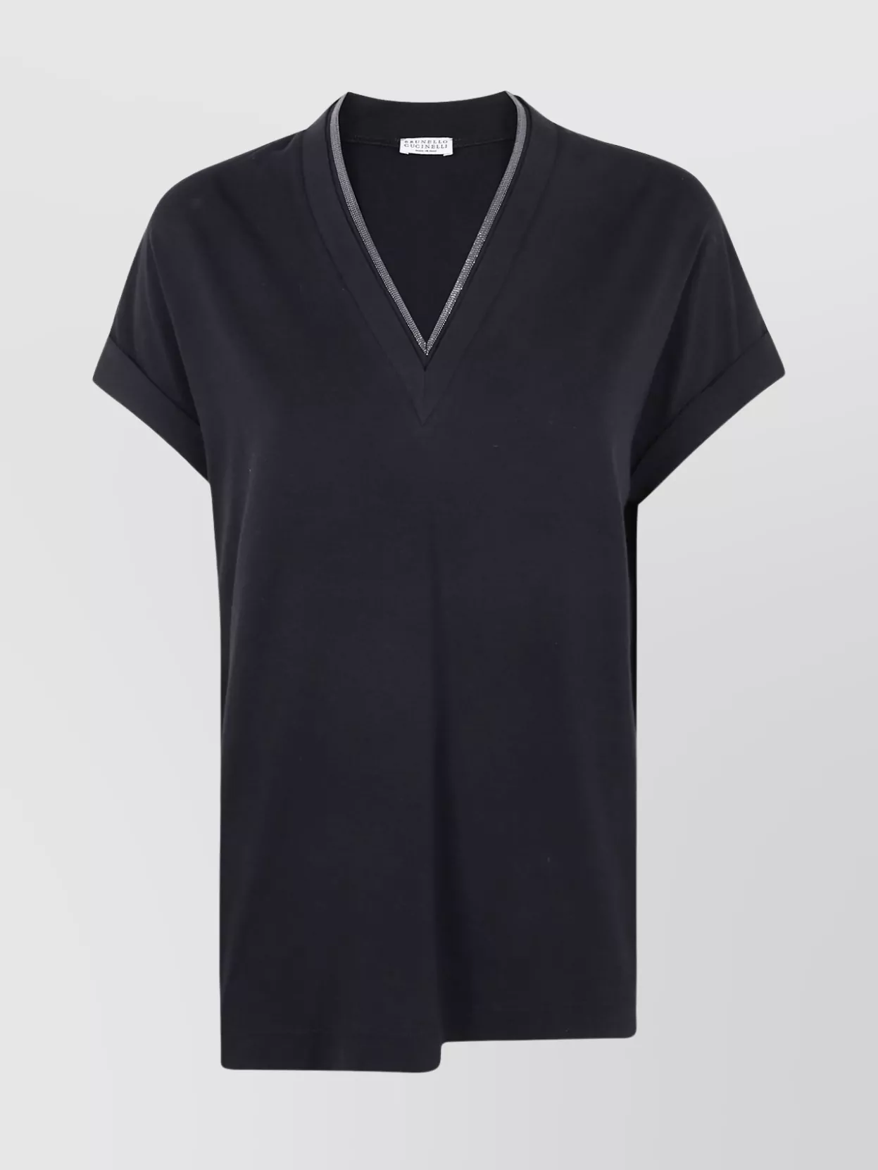 Brunello Cucinelli Short-sleeve T-shirt With V-neckline In Black
