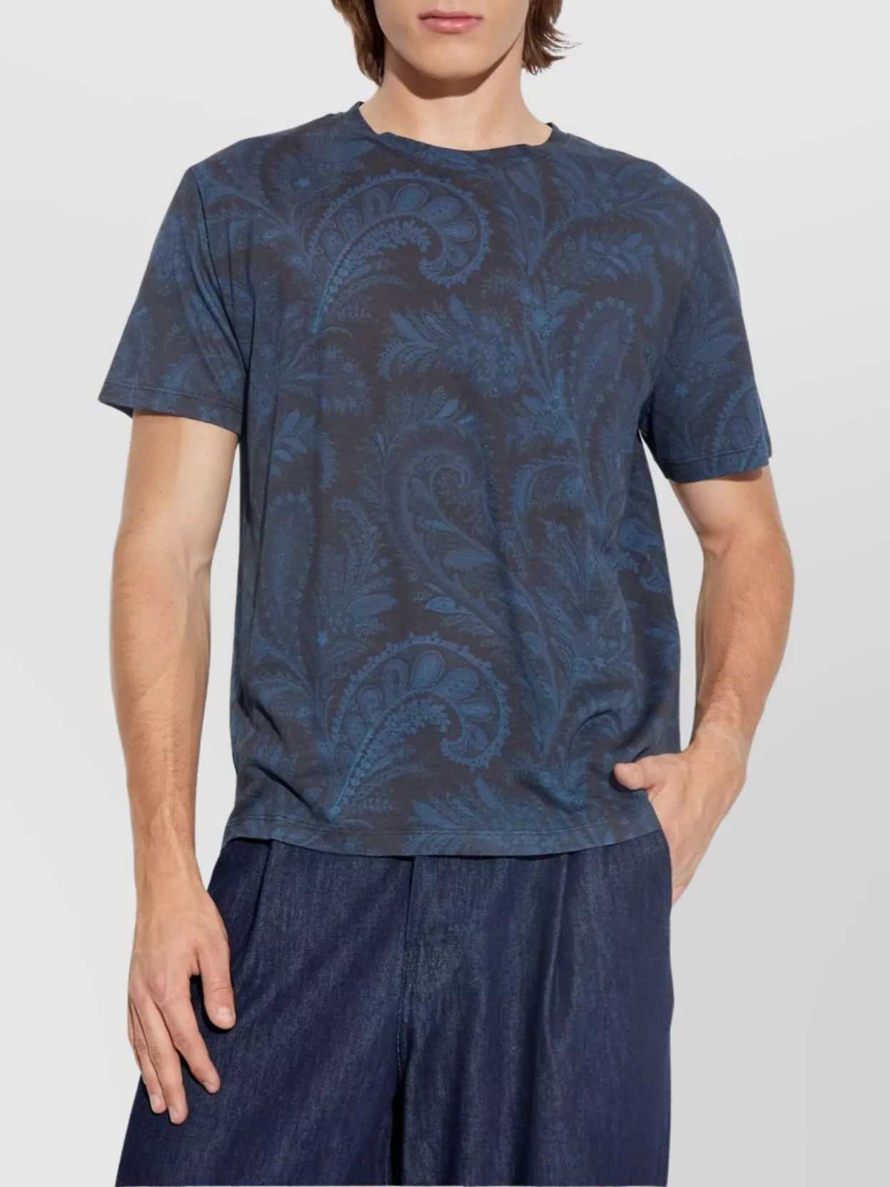 Etro Roma T-Shirt Paisley Pattern Round Neck